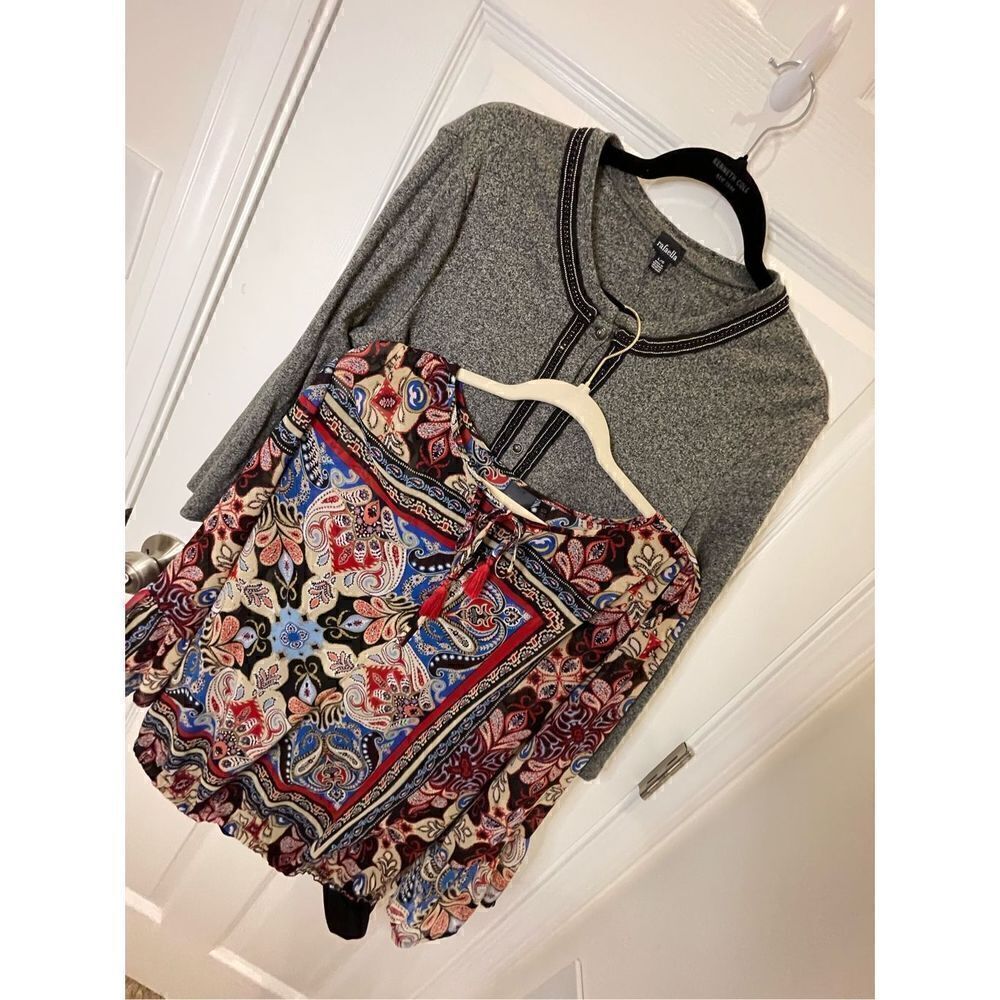 Rafaella women’s lot bundle 3/4 sleeve blouse and cardigan Large